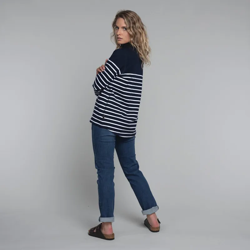 Schoffel Womens Hope Cove Sweatshirt Navy Stripe-1